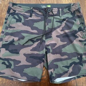 Quiksilver Black and Gray Amphibian Shorts